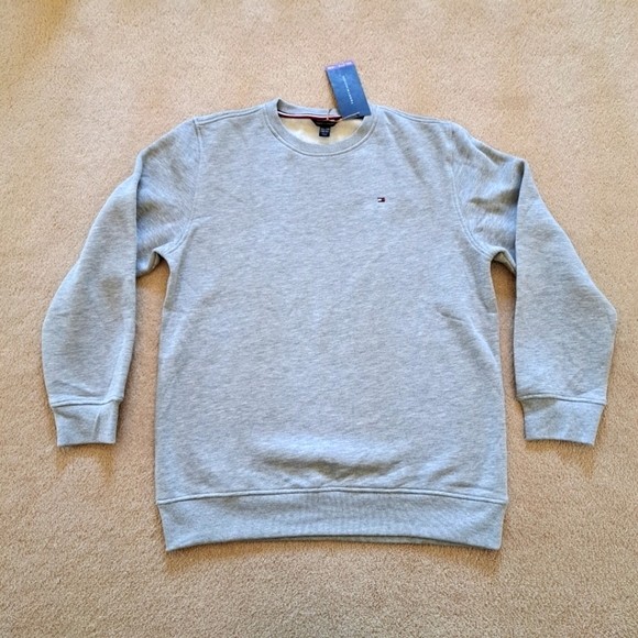 Tommy Hilfiger Youth Sweatshirt Grey Size 18/20 Unisex Fleece Crewneck Pullover - Picture 1 of 9